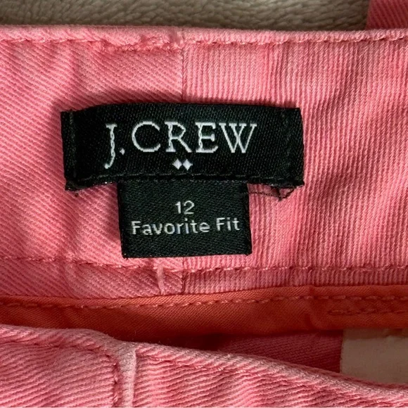 J.Crew Factory Favorite Fit Peach Pink Straight  Cropped Cotton Pants Size 12 - Picture 4 of 10